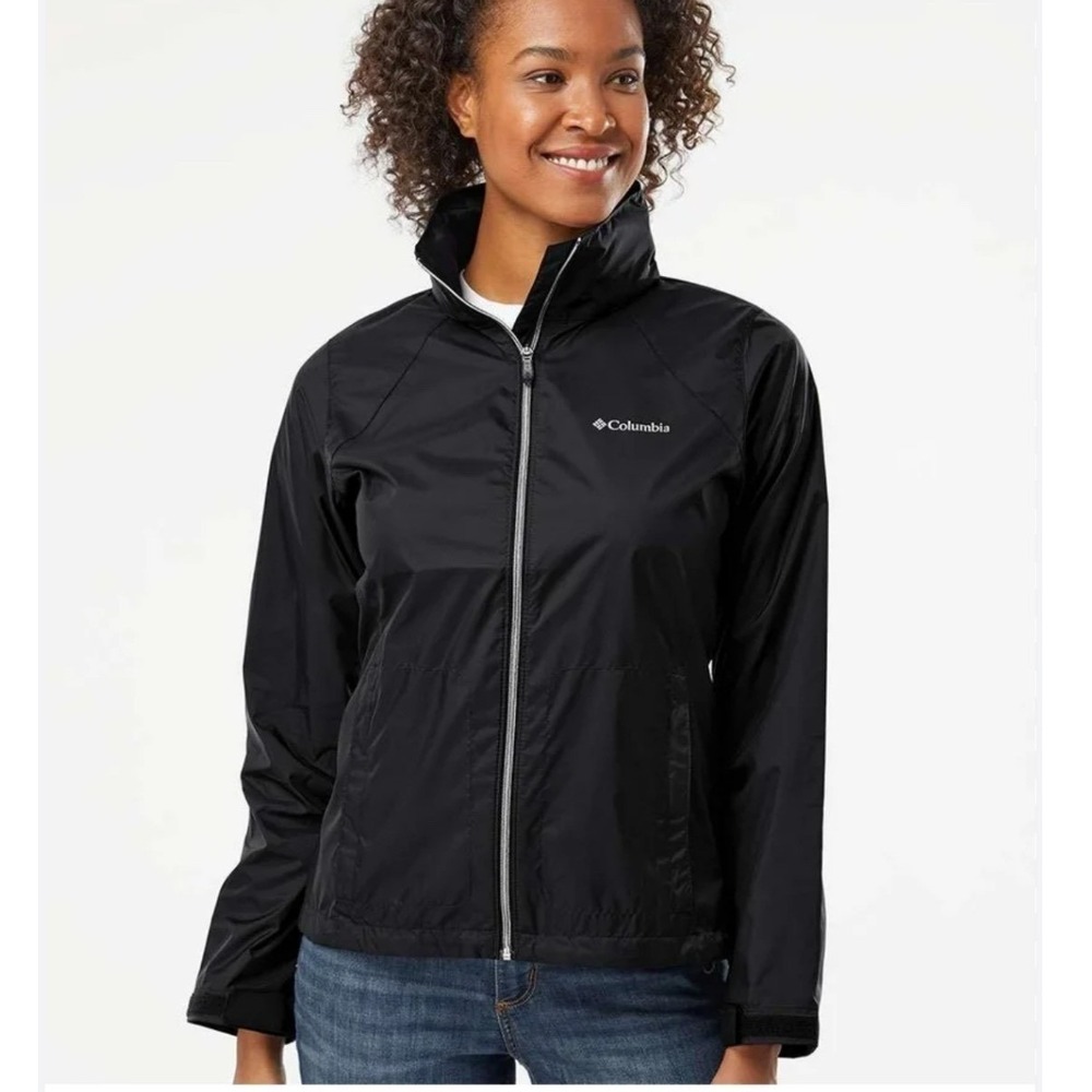 Columbia Switchback II Hooded Rain Jacket Large Black Packable
